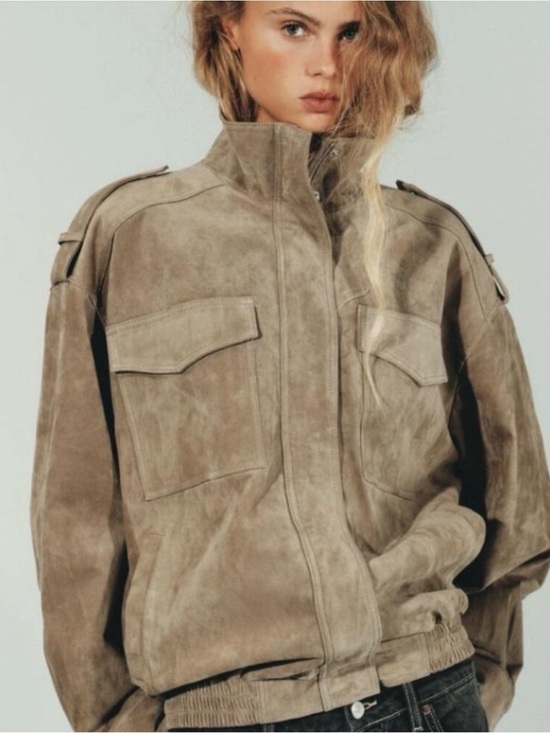 Zara Jackets & Blazers - ZARA Viral Suede Leather Oversized Jacket. New, S
